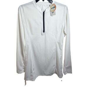 White UPF 50+ Quarter Zip Sun Shirt Long Sleeve-NWT-Medium